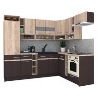 Bucatarie de Colt COSSY NEW 180-250 DR., Wenge / Stejar Sonoma